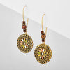 Mandala Flowers Long Drop Earrings