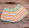 Bikini Sets Rainbow Striped Off Shoulder Top + Bottom Bikini