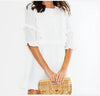 Casual Women White Mini Ruffle Summer Dress