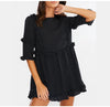 Casual Women White Mini Ruffle Summer Dress