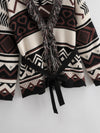 Bohemian Fringed V Neck Cardigan