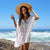 White Sunflower Crochet Bikini Cover Up