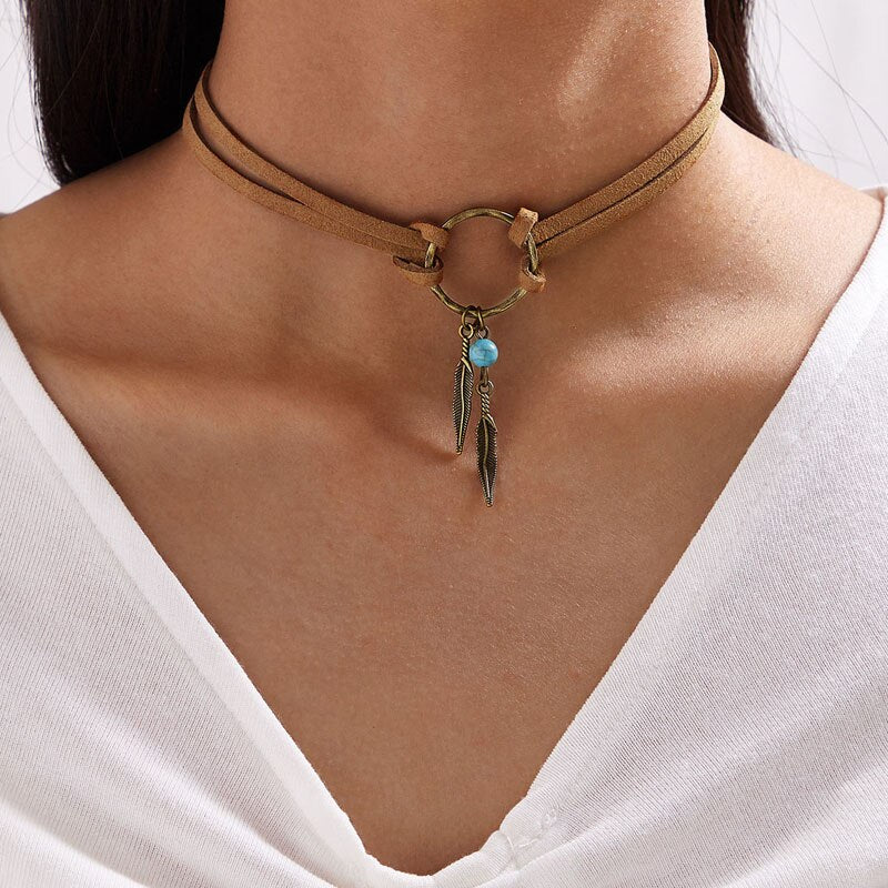 Ethnic Style Leather Necklace