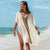 Beige Mesh Square Cover Up