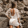 Apricot Boho Hollow-Out Cover Up