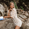 Apricot Boho Hollow-Out Cover Up