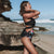 Black Floral Cutout One Piece