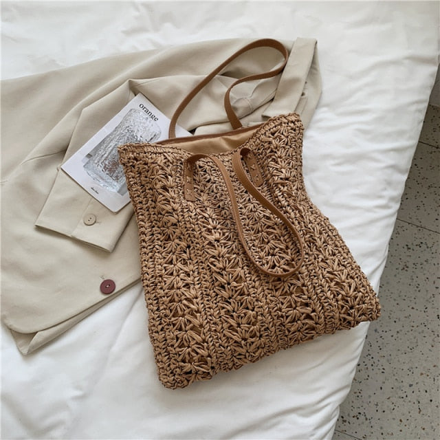 Straw Woven Underarm Shoulder Bag