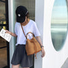 Woven Straw Ladies Bucket Bag