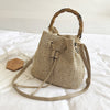 Woven Straw Ladies Bucket Bag