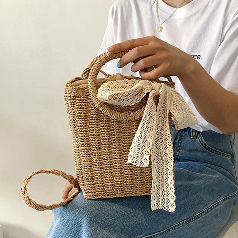 Straw Bucket Bags