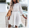 White Lace Women Cotton Dress