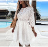 White Lace Women Cotton Dress