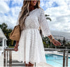 White Lace Women Cotton Dress