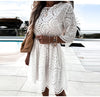 White Lace Women Cotton Dress