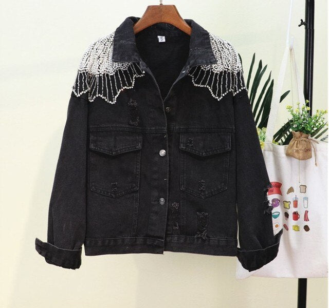 Black Perle Denim Jacket
