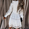 Autumn Hollow Out Lace Party Dress